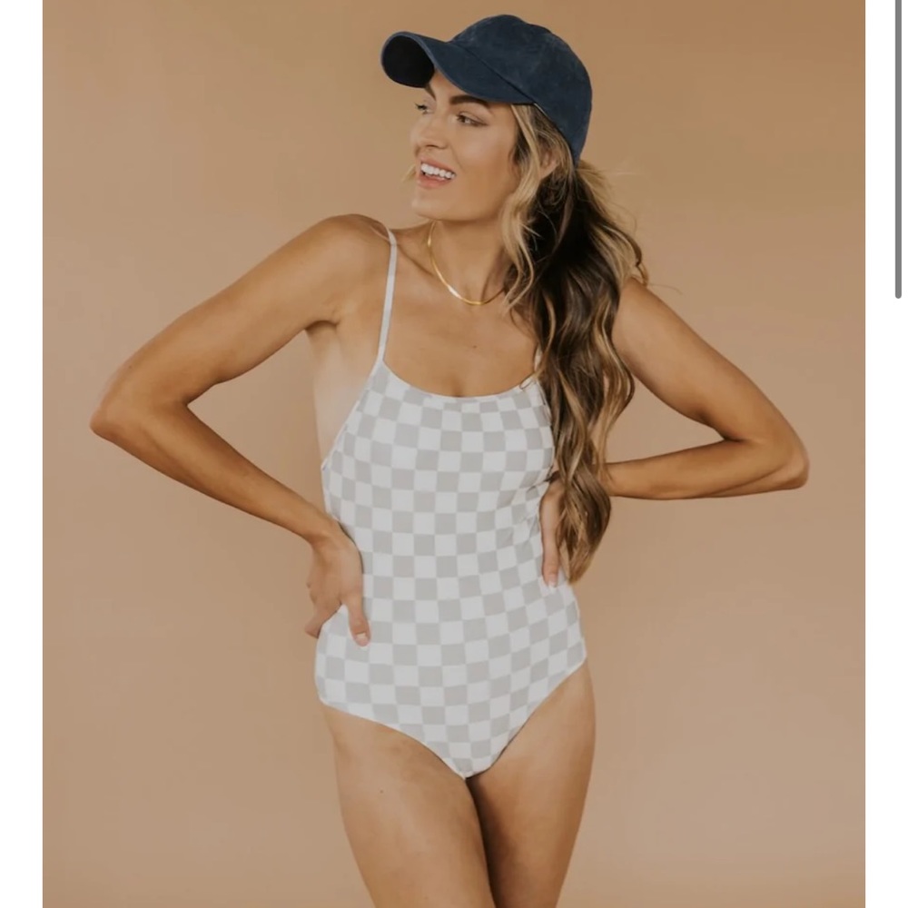 Rylee + Cru Small Check One Piece new with tags never worn